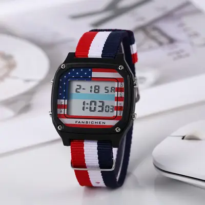 Kids Digital Watch Pink Black Waterproof Sports Wear