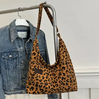 Leopard Print Large Capacity Shoulder Bag for Women