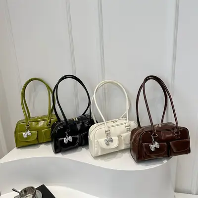 Vintage Women's Textured Shoulder Tote Bags 2025