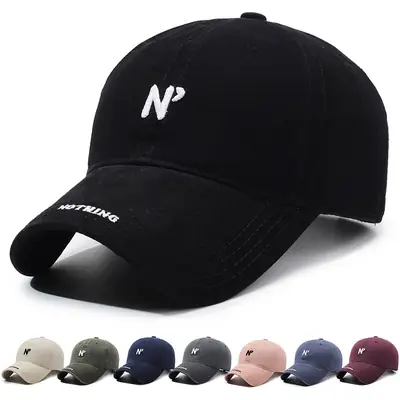 Black Korean-style Washed Cap Men Women Retro Baseball Cap