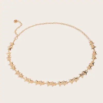 Gold Star Waist Chain Necklace Belt Accessory