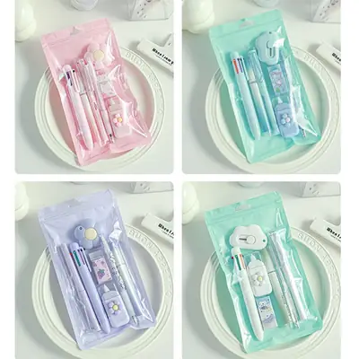 Cute Stationery Set 7-Piece Gift Package High-Value Export Cross-Border Popular Gift Learning Stationery Companion Gift