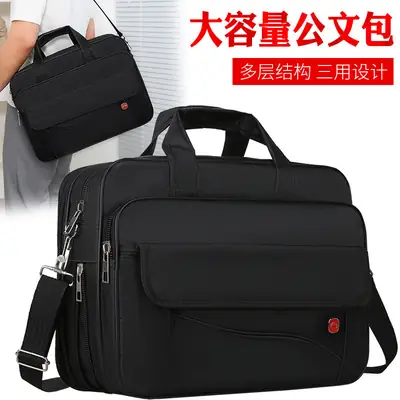 Oxford Cloth Men's 14" Business Backpack Black Multi Layer