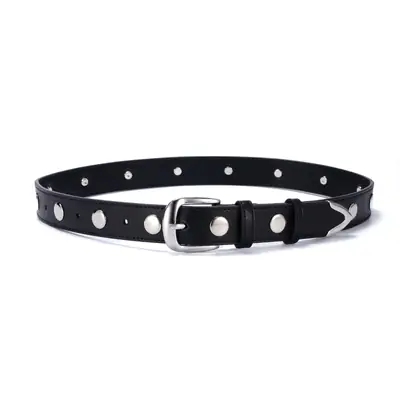 Black Rivet Buckle Belt for Women