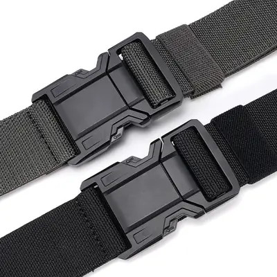 Men's Blue Nylon Belt with Black Buckle