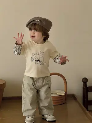 Boys Striped T-Shirt & Pants Set for Kids Autumn 2026