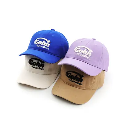 Gohi Embroidered Cap Men Blue Purple Brown Black Strap
