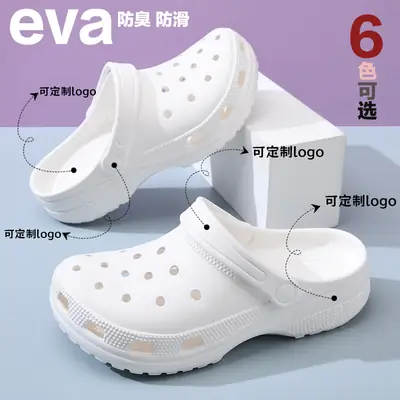 Women's Black Anti-Slip Casual Croc Sandals
