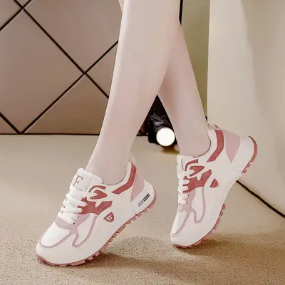 Women's Pink Leather Casual Shoes Small All-Season