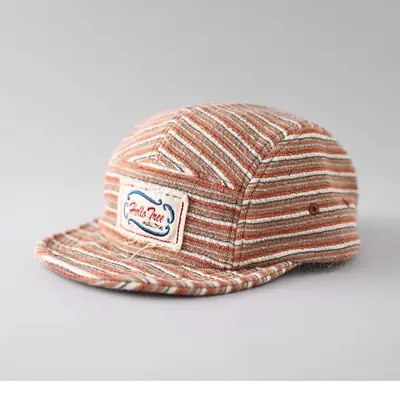 Japanese Vintage Striped Baseball Cap Unisex Flat Brim