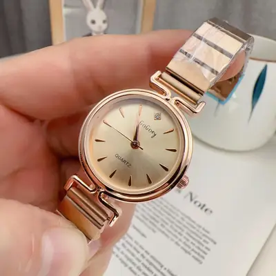 Rose Gold Women's Quartz Watch with Chain Strap