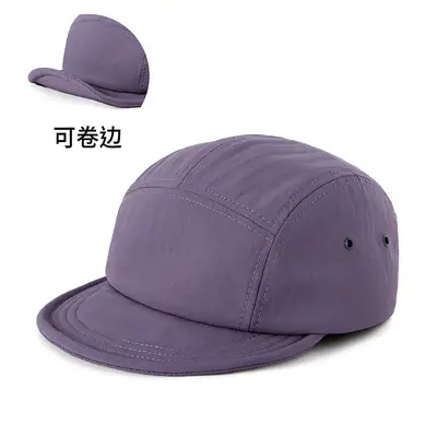 Black American Short Brim Five-piece Cap for Men Women