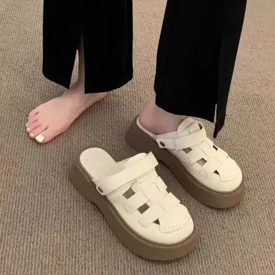 Women's White Hollow Out Sandals 2025 New Cave Mori