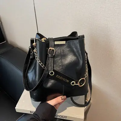 2025 Black Leather Crossbody Bag for Women