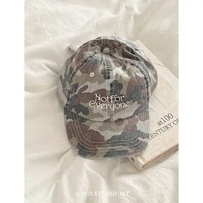Vintage Camouflage Baseball Cap for Women High Street Casual