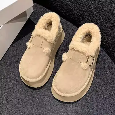 Winter Fleece Lined Slip-On Boots for Women