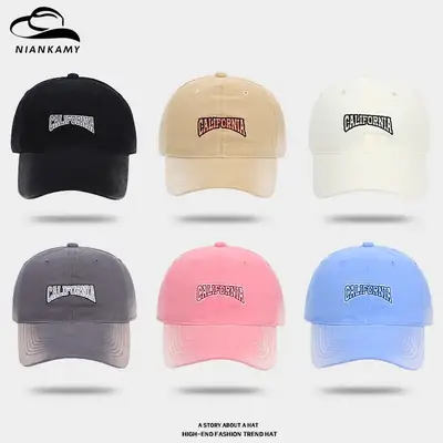 California Embroidered Khaki Baseball Cap for Men