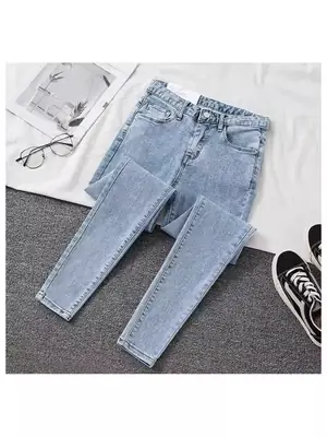 Daifa Jeans Women's Autumn and Winter 2024 New High Waist Slimming Stretch Tight Outer Wear Slim Fit Pencil Pants