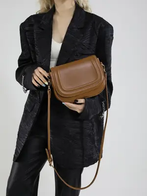 2025 Brown Leather Shoulder Crossbody Bag for Women