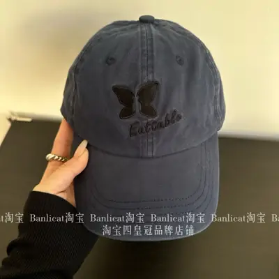 Pink Butterfly Baseball Cap for Women Spring Summer South Korea
