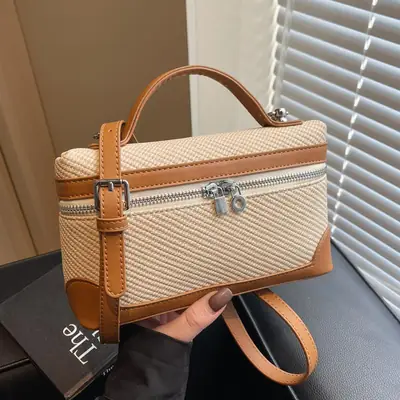 Korean Style Brown Crossover Shoulder Bag for Women
