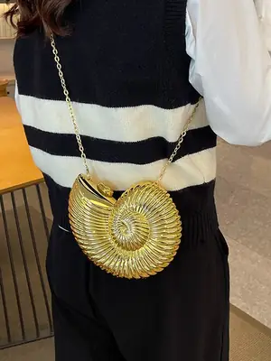 Golden Spiral Crossbody Bag for Women 2025