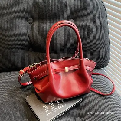 Red Korean Style Shoulder Bag 2025 Spring New