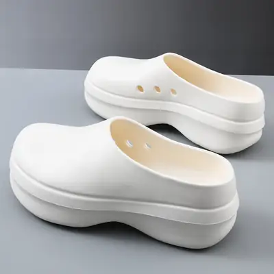 Women's Black Thick Sole Clog Shoes