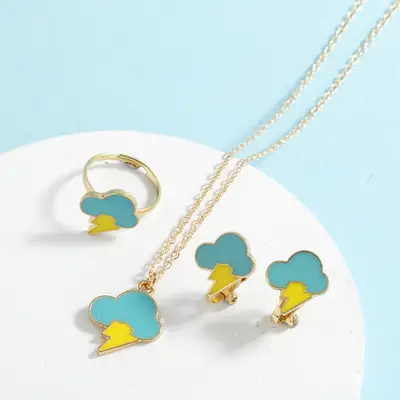 Cute Owl Crossbody Jewelry Set for Girls Pink Gold
