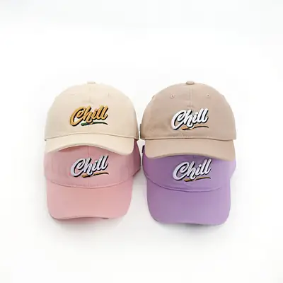 Pink Black Hill Letter Embroidered Baseball Cap for Girls