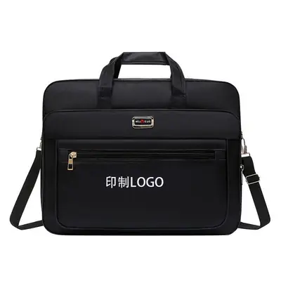 Men's Waterproof Oxford Shoulder Bag with Print Logo