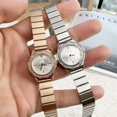 Rose Gold Women's Diamond Watch Light Luxury Steel Band