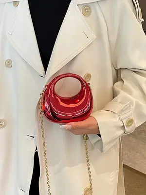 Bright Red Acrylic Crossbody Bag for Women