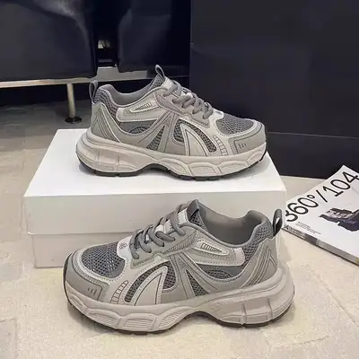 2025 Grey Mesh Running Sneakers for Women