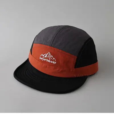 Men Black Mountain Embroidered Cap Summer