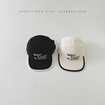 Black West Side Running Cap for Kids Spring Autumn 2025