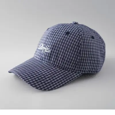 Korean-style Plaid Baseball Cap for Men Women