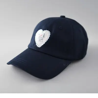 Women's Korean-style Embroidered Baseball Cap Beige Navy