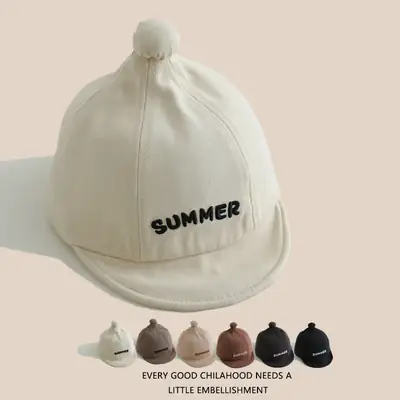 Black Embroidered Baby Cap Summer Wear