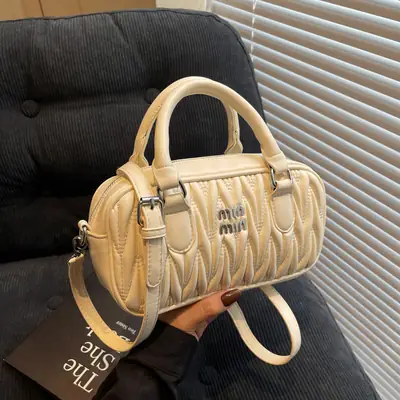 Women's High-end Embroidered Shoulder Bag Beige