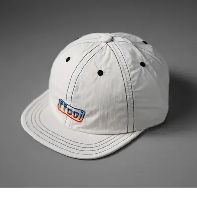 Men White Embroidered Cap with Logo