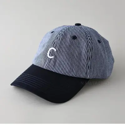 Men Women Striped Baseball Cap Red White Letter Embroidered