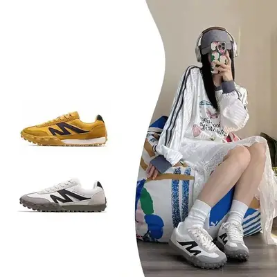 Women Retro German Training Shoes Grey White Leather