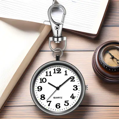 New Pocket Watch for Exam Clear Large Number Literal Keychain Hanging Watch for Elderly Students Fashionable All-match Nurse Watch