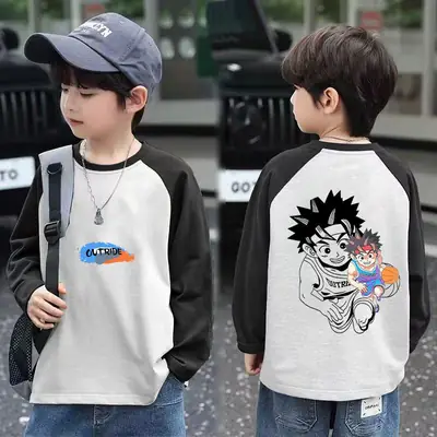 2025 Boys Raglan Sleeve Long Sleeve T-Shirt Skater Design