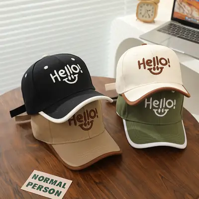 Hello Smiley Korean Baby Cap Black 2025