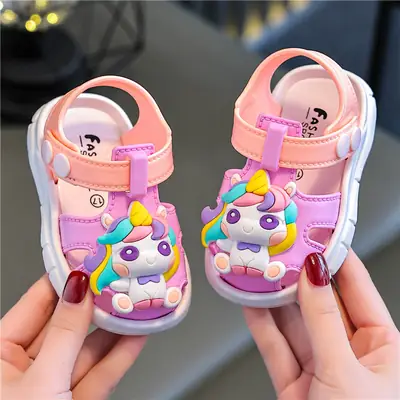 Baby Unicorn Toe Sandals Pink 0-3Yrs Non-Slip
