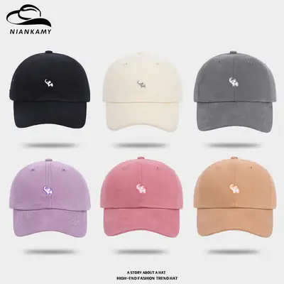 Korean Style Wash Embroidered Baseball Cap Men Women