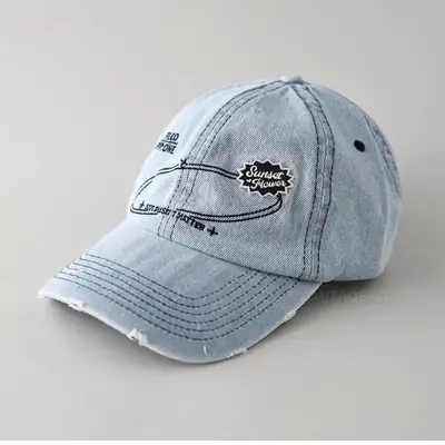 Korean Style Blue Baseball Cap for Men Women
