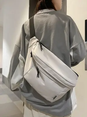 2025 New Crossbody Bag Large Capacity Light Grey